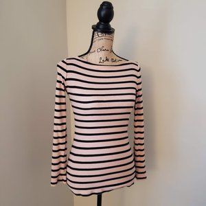 Black and Beige Striped Top